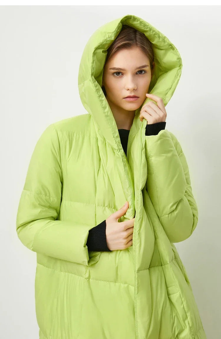 AMII Minimalist 2025 Down Jacket Coat Women Winter Warm Long Bread Puffer Coat Light Thick Quality Fashion Outerwear 12324060