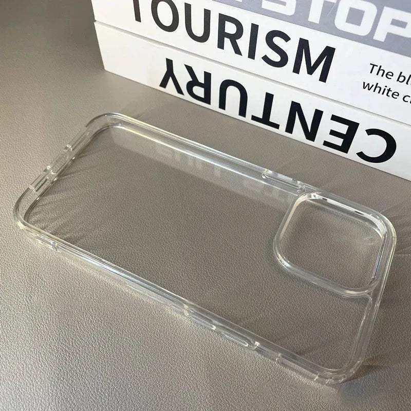 Luxury Transparent Soft Acrylic Phone Case For iPhone 17 16 15 14 13 12 11 Pro Max XS X XR 7 8 Plus Shockproof Protective Cover