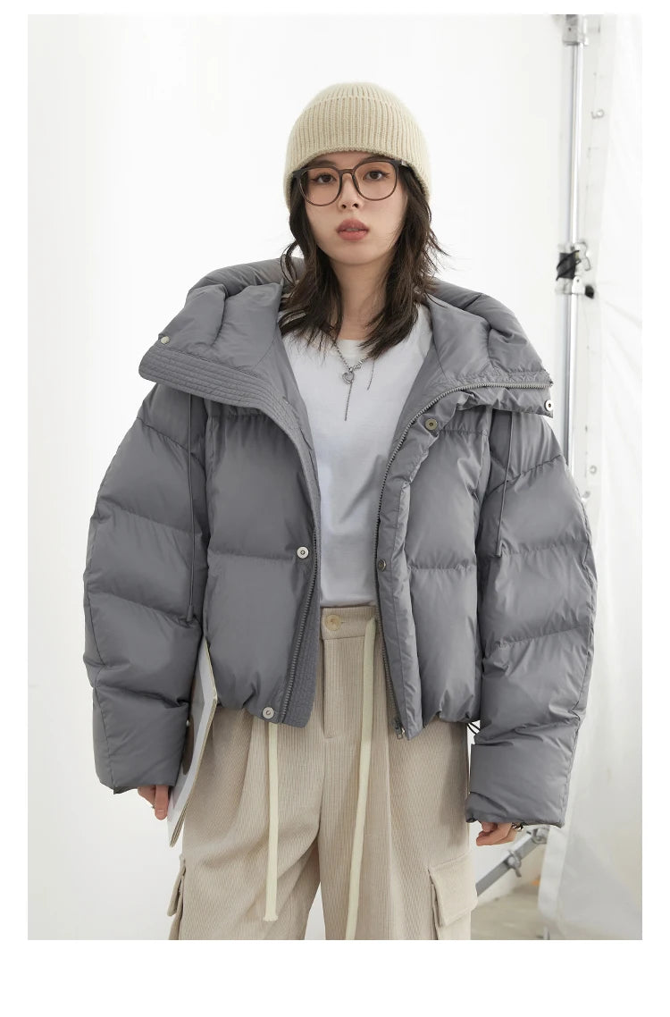 CHIC VEN Women Down Coats Loose Casual New Hooded 90 White Duck Down Female Down Jacket Autumn Winter 2025