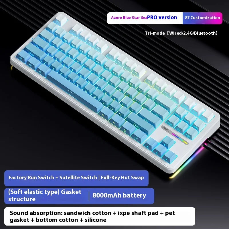 Aula Spider F87 Pro Mechanical Keyboard Wireless Customizable Triple Mode Bluetooth Gaming Esports Computer Side-Engraved Keycap