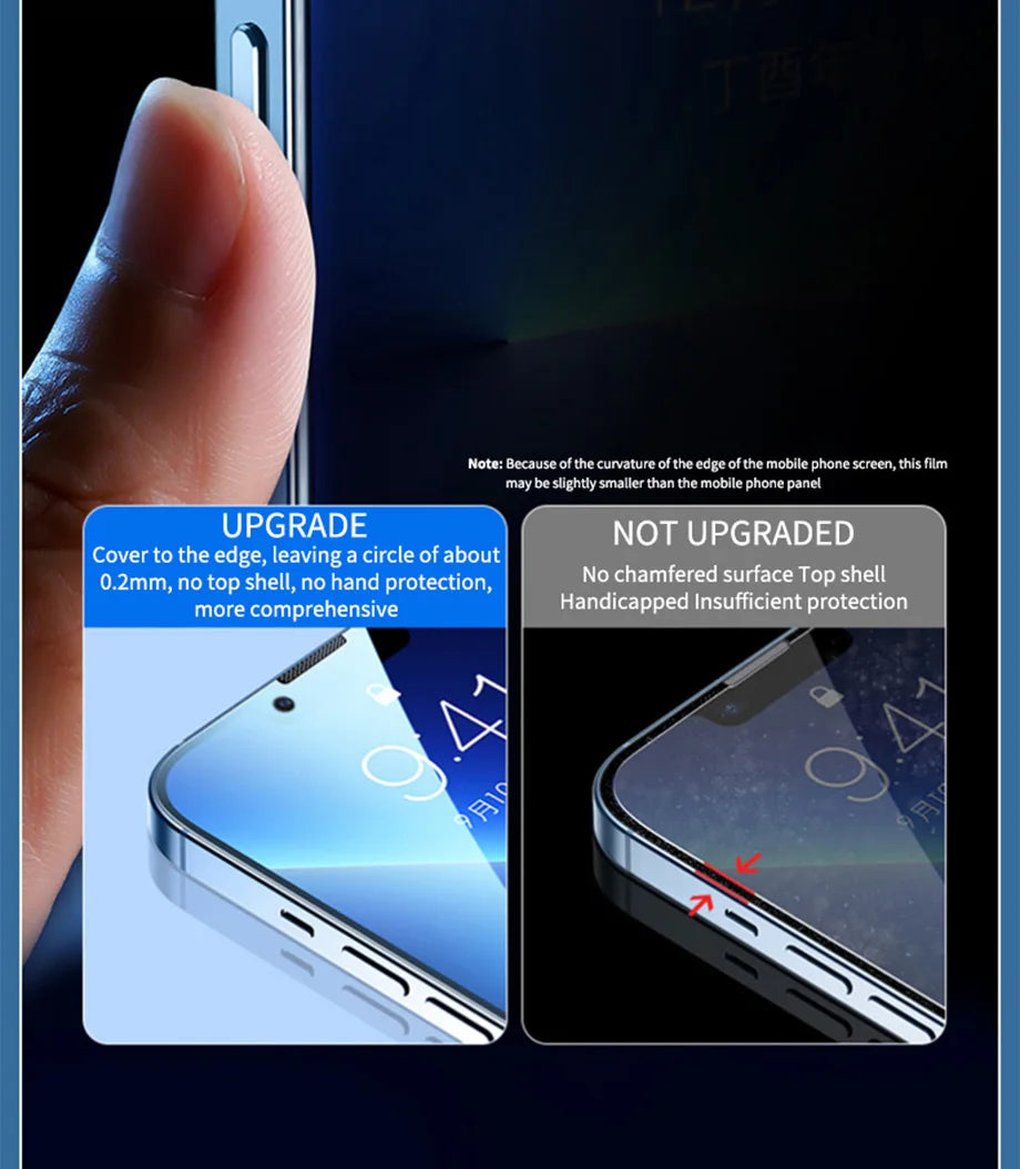 2PCS Anti-Spy Tempered Glass+1PC Phone Case Set Meal For iPhone 15 13 14 12 11 Pro Max 15 Plus Screen Protector Protective Film