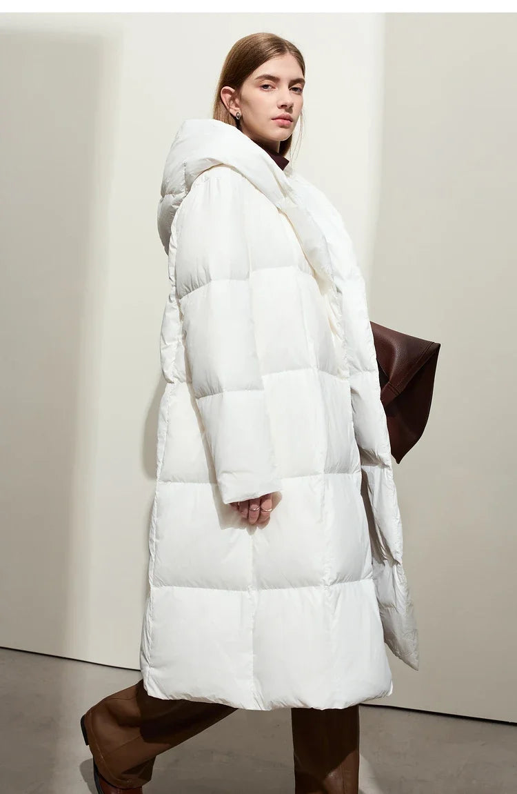 AMII Minimalist 2025 Down Jacket Coat Women Winter Warm Long Bread Puffer Coat Light Thick Quality Fashion Outerwear 12324060