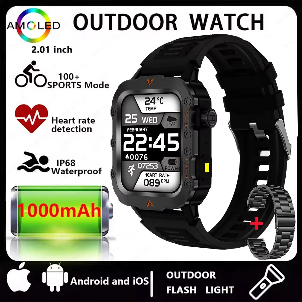 2025 New Millitary GPS Position 1.73"Smart Watch Men 3ATM Waterproof Compass Bluetooth Call Health Smartwatches 100+Sports Modes