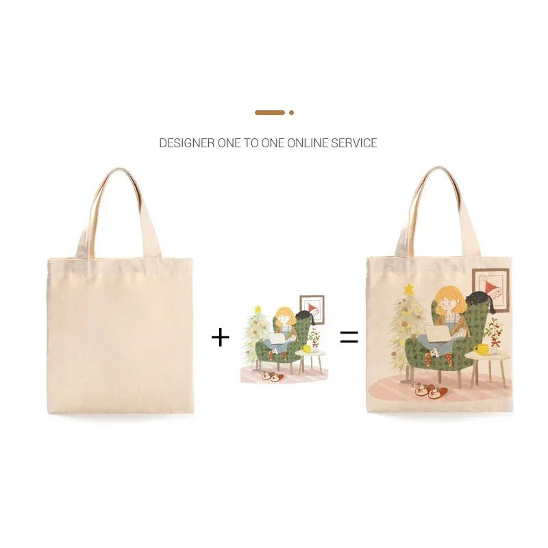Canvas Bag 10 Pack Bulk Wholesale Cotton Tote Bags for DIY Painting Printing Women Shoulder Bag Shopping Handbag