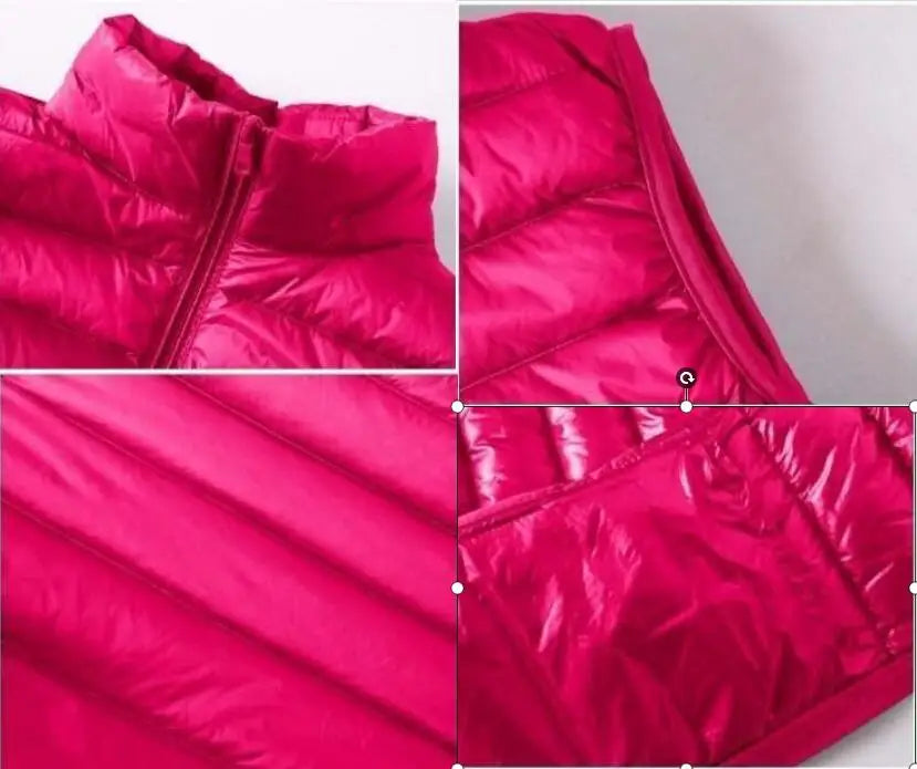 New Women Sleeveless Women's Ultra Light Down Vests Slim Jacket Girl Gilet Plus Lightweight Windproof Warm Waistcoat Portable