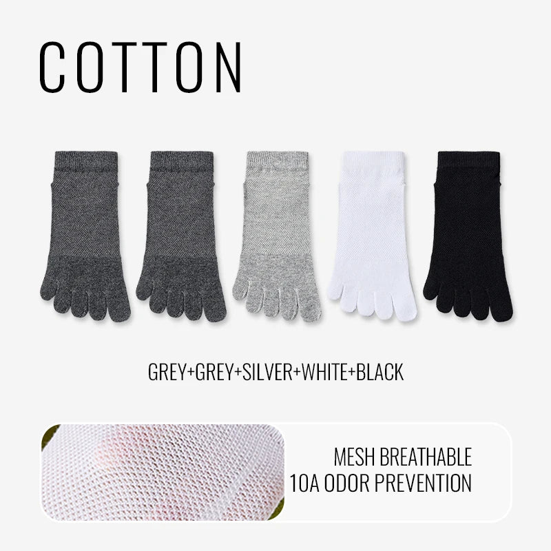 MiiOW Cotton Five Finger Short Sock Men Ankle Spilt Toe Sock Summer Thin Sock Breathable Mesh Sweat Absorbent Antibacterial Soc