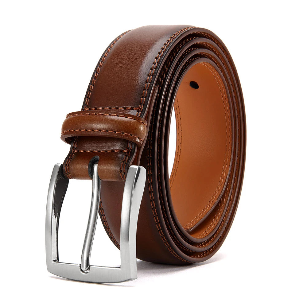 Men's Leather Belt Needle Buckle Belt Trendy New Casual Genuine Leather LONG Large Belts Cowhide Men's Belt Plus Size Men Belts