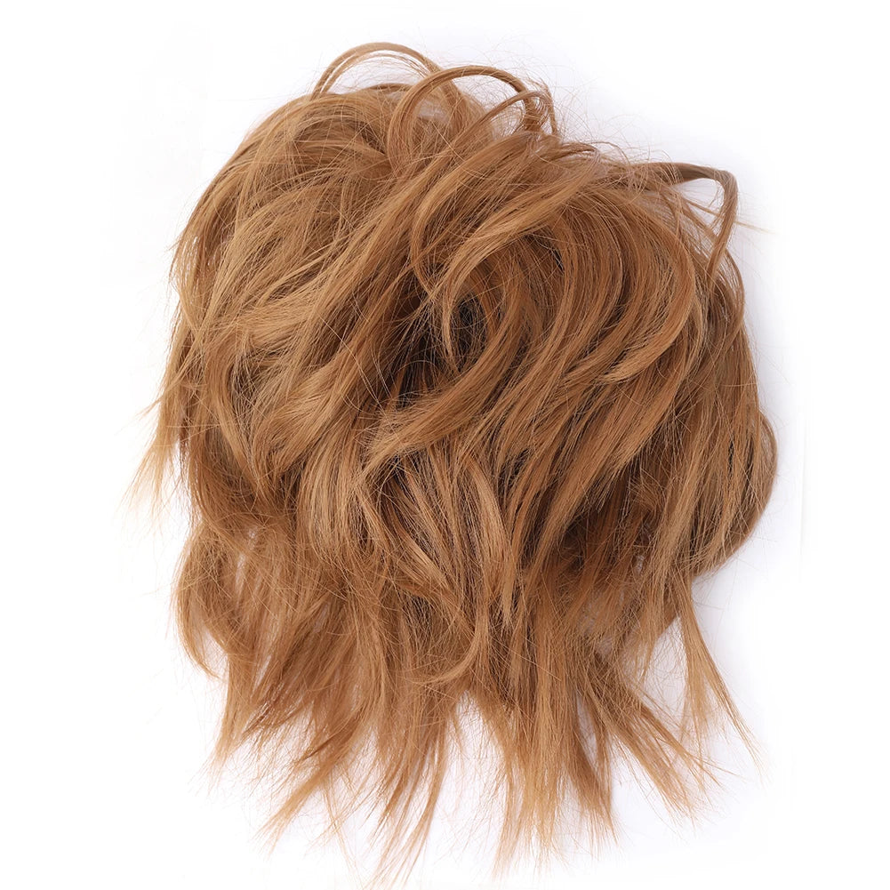 Messy Bun Hair Piece Synthetic Short Ponytail Extension Elastic Rubber Band Hair Buns Hair Pics for Women