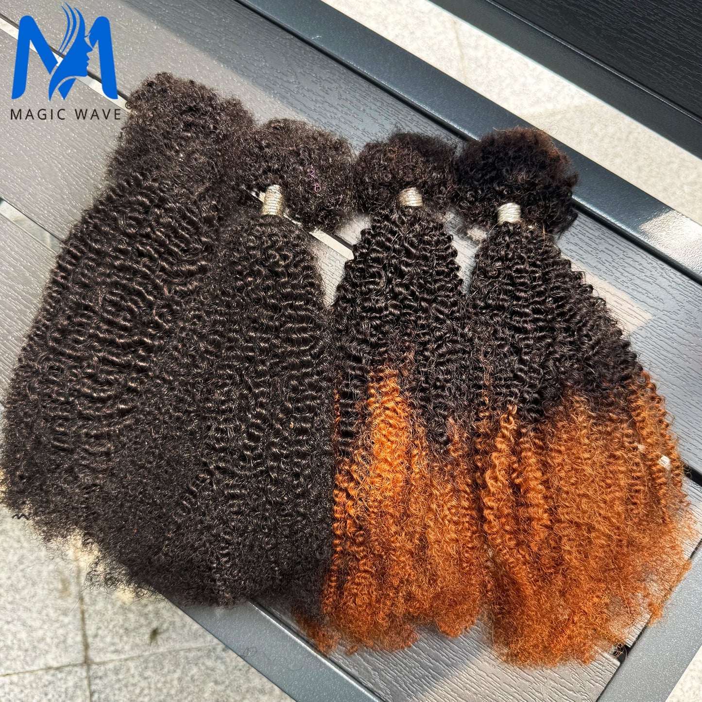 100% Human Hair Soft Afro Kinky Human Hair Bulk 16inch 30g/Pack T1B/30 Color 4C Afro Kinkys Bulk Human Hair for Locs Extensions
