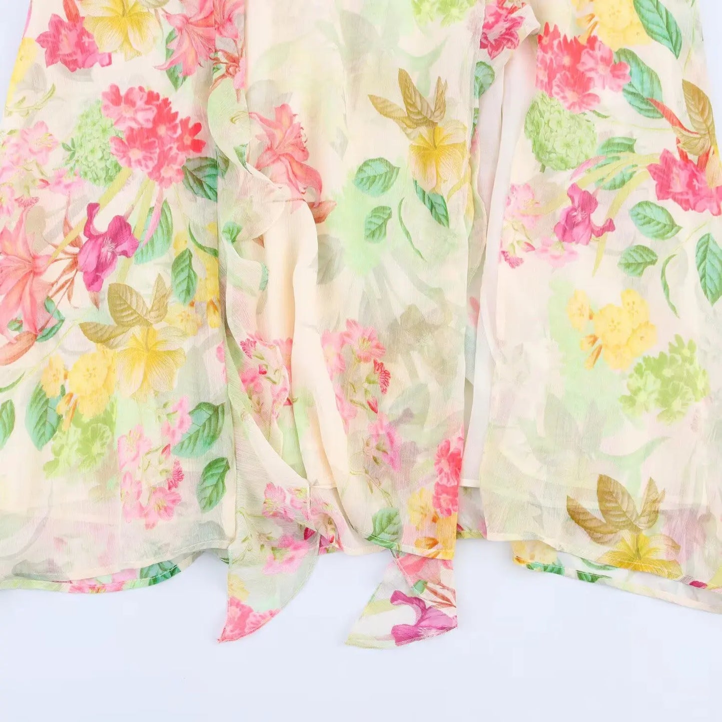 Women's Clothing 2025 Summer New Dress Casual Personality Fashion Versatile Slim Fit High-end Open Design Flower Print Dress