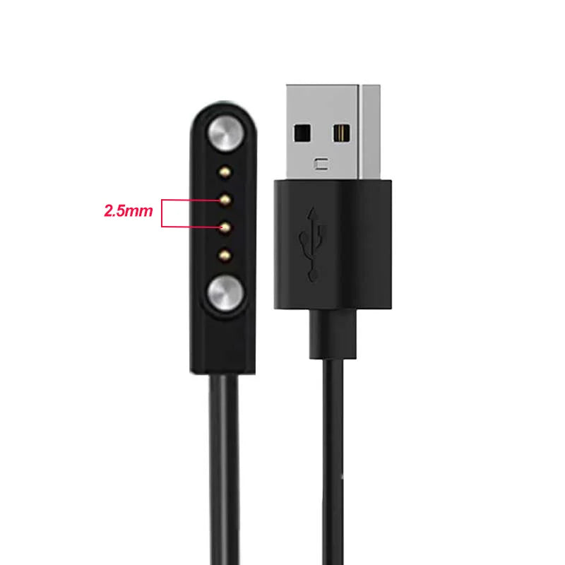 2 pins 4pins Smartwatch Dock Charger Adapter USB Charging Cable Cord for  Smart Watch Power Charge Wire Accessories