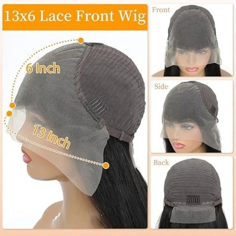 40 Inch Body Wave Human Hair Wigs 13X6 Hd Lace Frontal Wig 100% Human Hair 250 Density For Women Pre Plucked Brazilian Hair Wigs