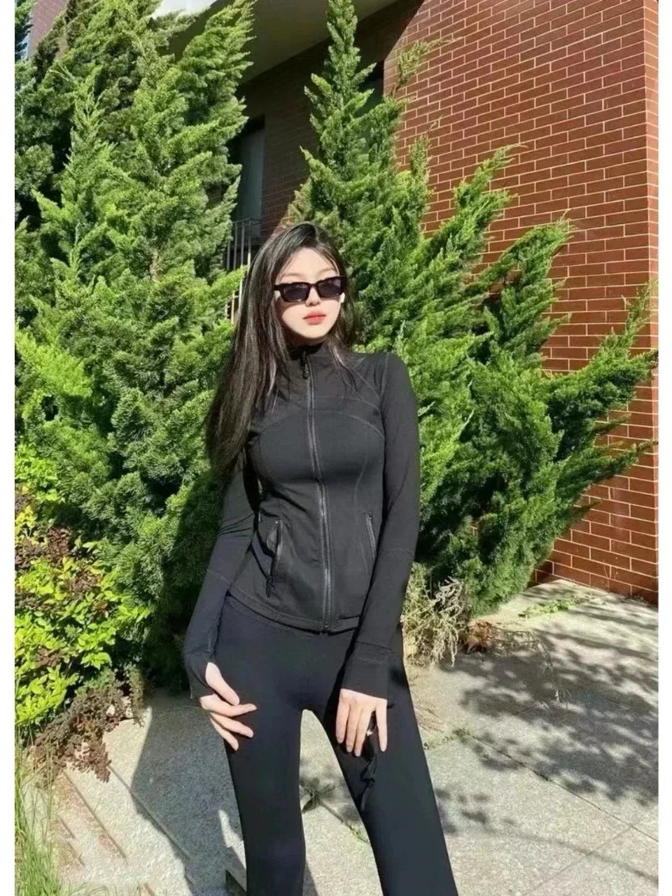 Yoga Clothes Women Define Jacket With Logo Wear Long Sleeve Full Zipper Sports Gym Workout Clothing Slim Fit Dupes Athletic