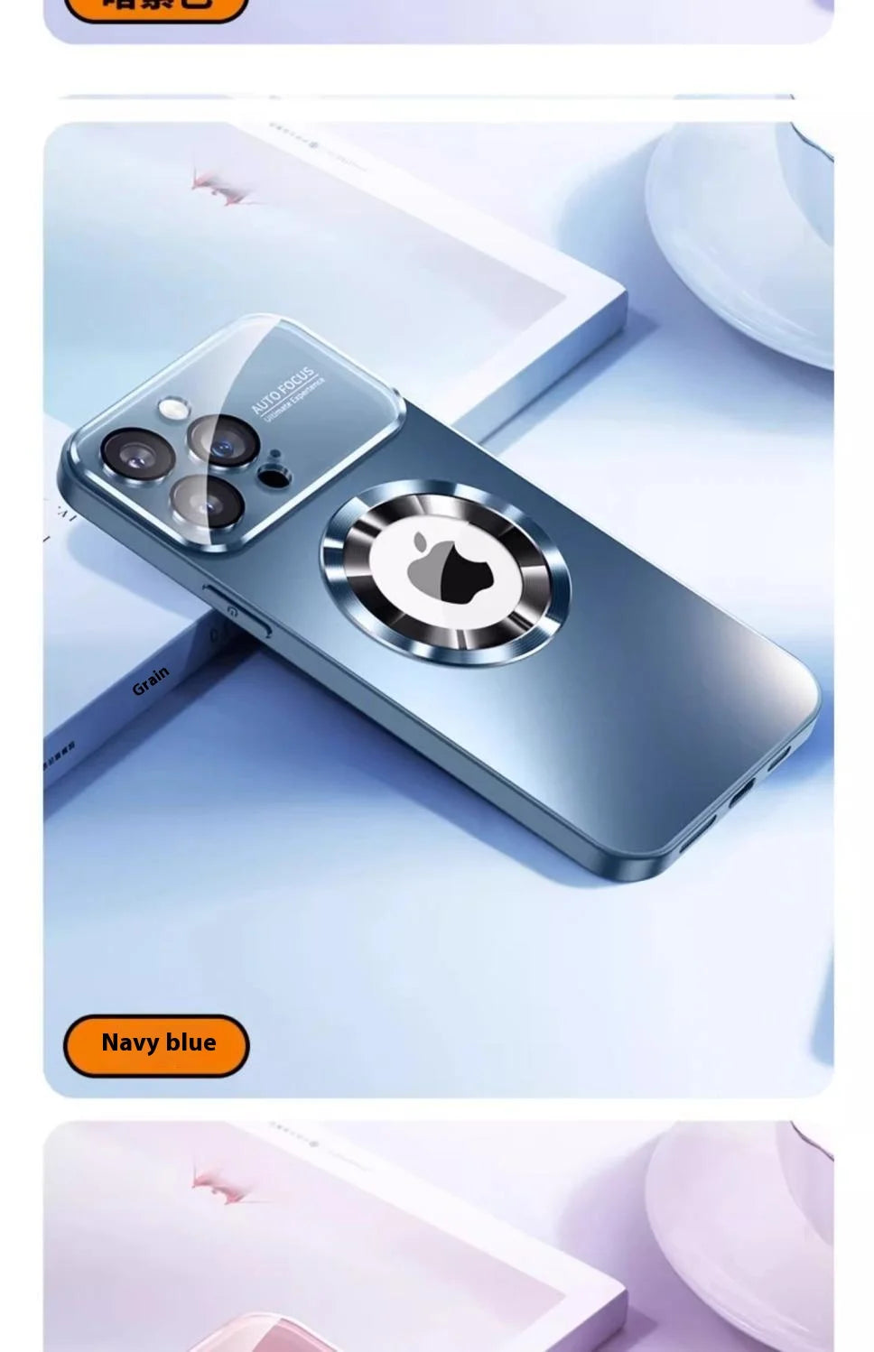 Fashionable Large Window Magnetic Phone Case,For iPhone 16 15 14 13 Pro Max, With Lens Protector,Magsafe Wireless Charging Case