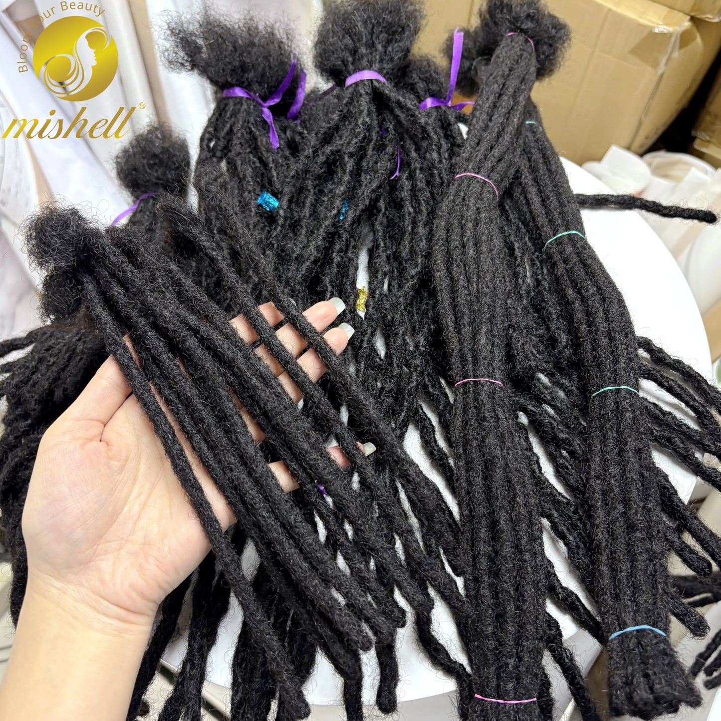 Loc Extension Human Hair with Curly Ends 8-14inch 100% Human Hair Handmade Inter Loc Dreadlock Extension for Men Women Kids