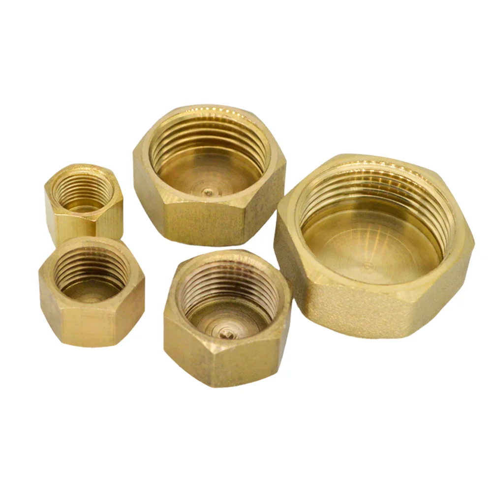 YQBS Brass Hex Plug 1/8" 1/4" 3/8" 1/2" 3/4" Male Female Thread Brass Pipe End Cap Plug Fitting Connector