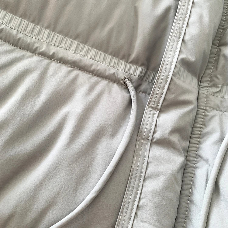 2023 New Autumn Winter Women Fashion Hooded 90% White Duck Down Coat Lady Slim Thick Warm Zipper Drawstring Lace-up Snow Jacket