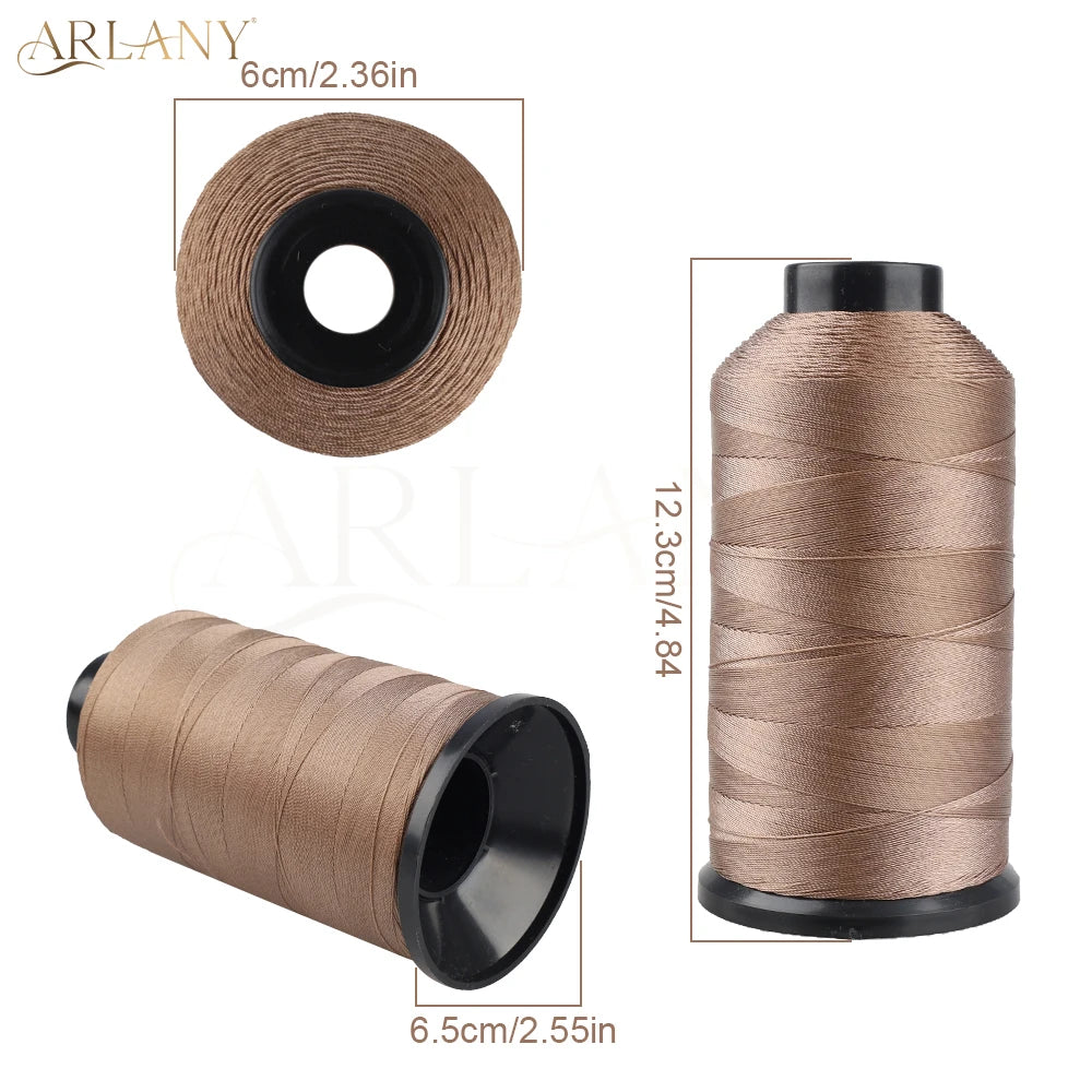 ARLANY 1000Pcs Micro Rings Links Beads Weft Extension Kit With Nylon Bonded Sewing Thread For Sew-In Weft Hair Extension