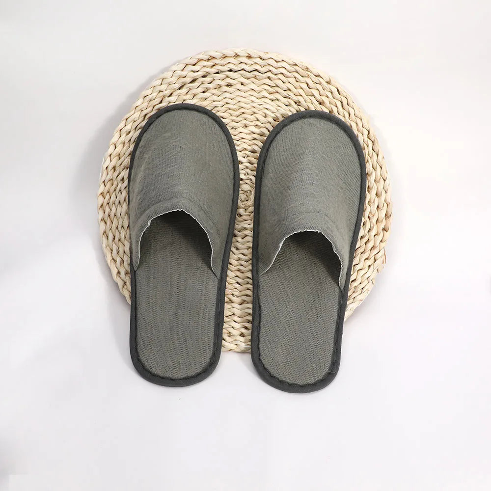 1 Pair Hotel Slippers Men Womens Top Quality Velvet Travel Disposable Cotton Home Hospitality Shoes Cheap SPA Guest Slides