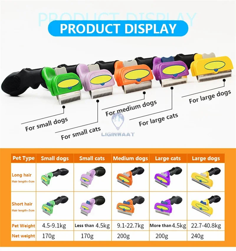 Dogs Cats Hair Shedding Massage Combs Cat Hair Remover Cleaning Grooming Cat Brush Pet Cat Hair Removal Combs Pet Grooming Brush