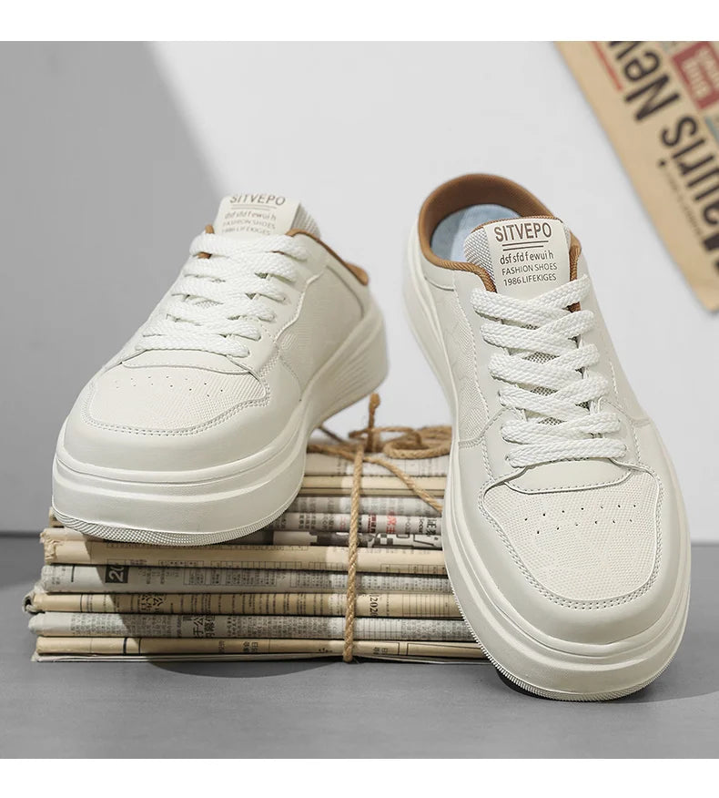 Men's Shoes Four Seasons Outdoor Half Dragging Lazy Casual Versatile One Step Shoes Men's Fashion Slippers Versatile Trendy Anti