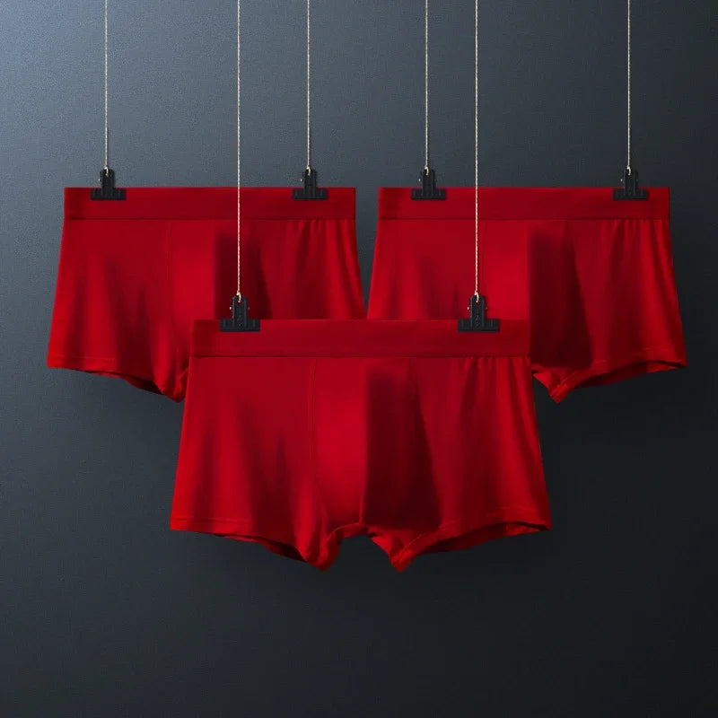 Men's underwear Men's boxers This man's gift is a pig red wedding thin boxers bottom shorts