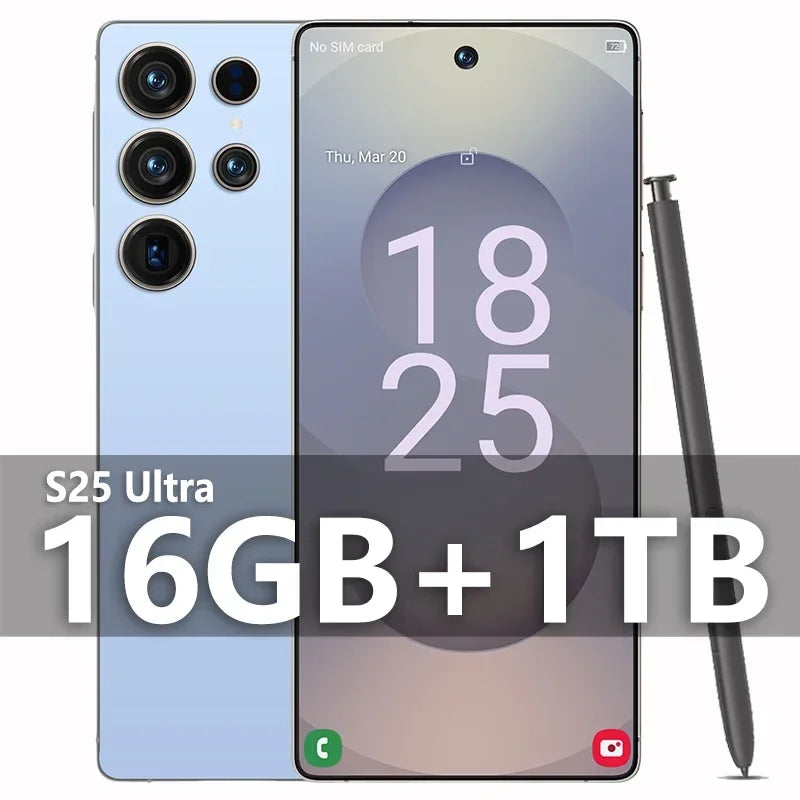 2025 NEW HOT S25 Ultra 22GB 2TB 7.3inch HD Global Edition Original Smart Dual Card 8000mAh Battery Facial Recognition Function