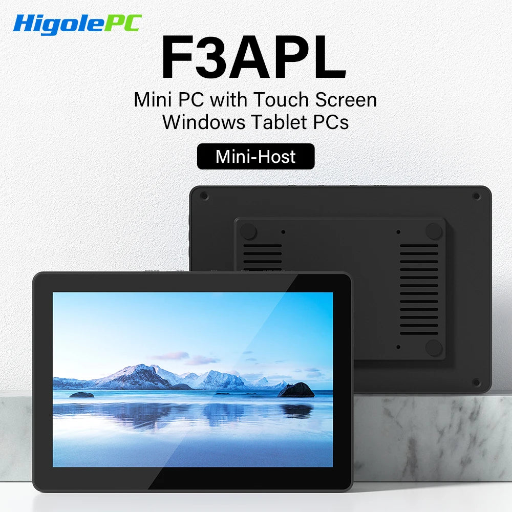 Higole F3APL 8'' Fanless Mini PC with Screen Intel N4200 Windows 10 WiFi5 4GB 64GB 2340mAh 4K Laptop Desktop PC Mini Computer