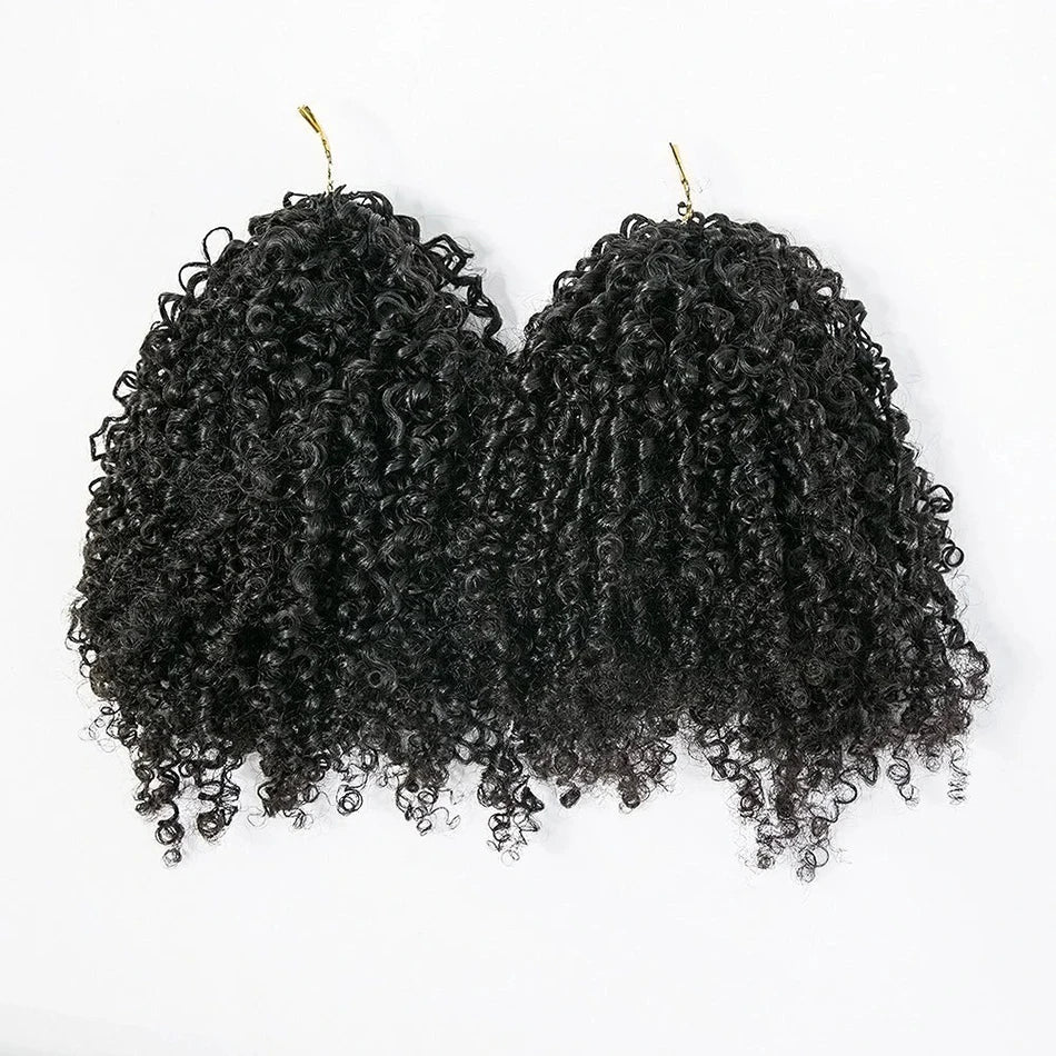 Crochet Human Hair Afro Kinky Curly Extensions Pre Separated Knotless Feather Lightweight Hair Crochet Bundles For Boho Braids