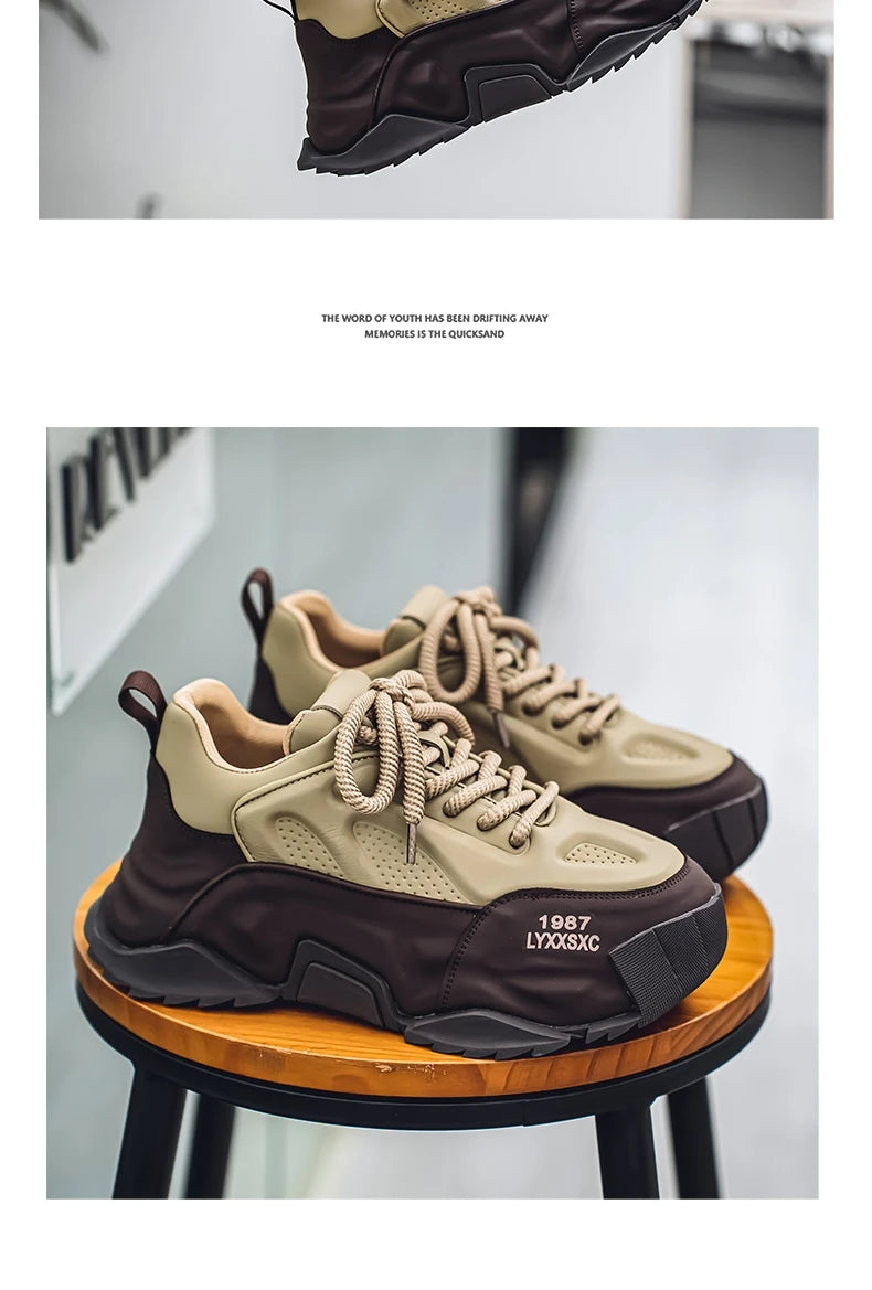 Loafers Men's sneakers Male sneakers Casual Shoes for men Sports and leisure Thick bottom Non-Slip Wear-resistant Work wear