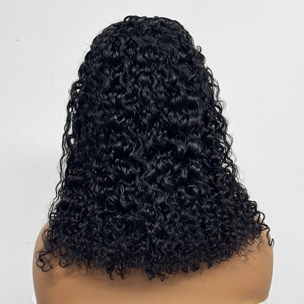 Jerry Curly Double Drawn Wigs 280% Density 13x4 Transparent Lace Frontal Human Hair Pixie Curly Human Hair Wig for Black Women