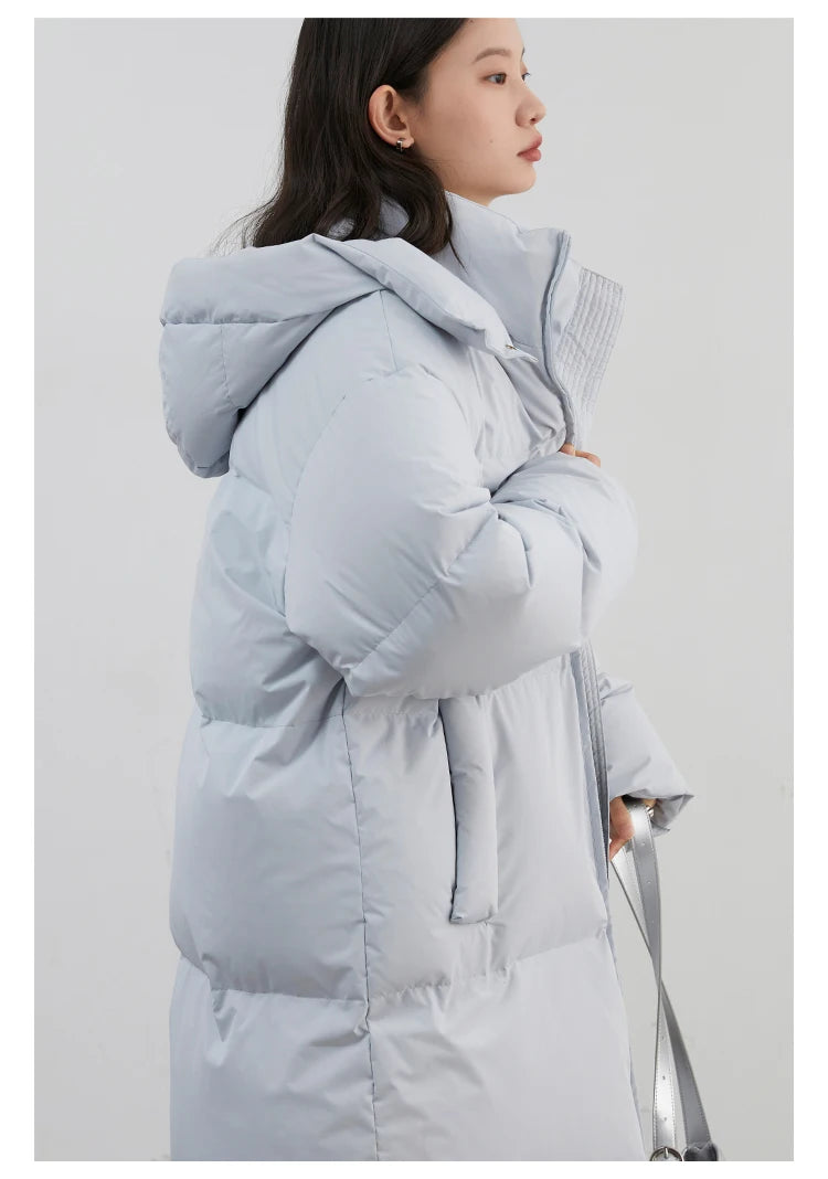CHIC VEN Korean Women White Down Coats Loose Solid Female 90 White Duck Down Jacket for Woman Tops Autumn Winter 2024 Clothing