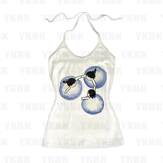 Woman Clothes for Women Trashy Y2k 2000s Tops With Suspenders Female Clothing Crop Top Sexys Summer Women's Cropped Emo Corset