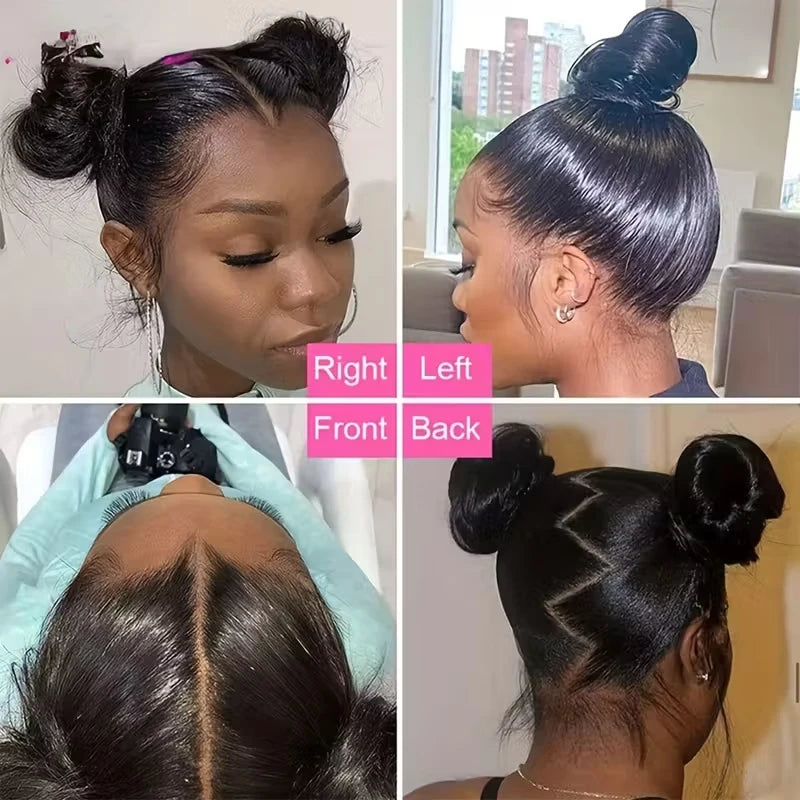 250% 360 Full Lace Front Wigs Silky Straight Virgin Human Hair Wigs Halloween Glueless Wigs Pre Plucked Make Ponytail And Bun