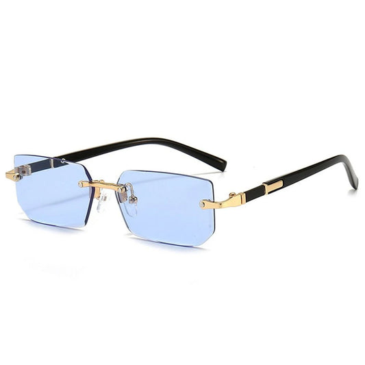Rimless Sunglasses Rectangle Fashion Popular Women Men Shades Small Square Sun Glasses For Female male Summer Traveling Oculos