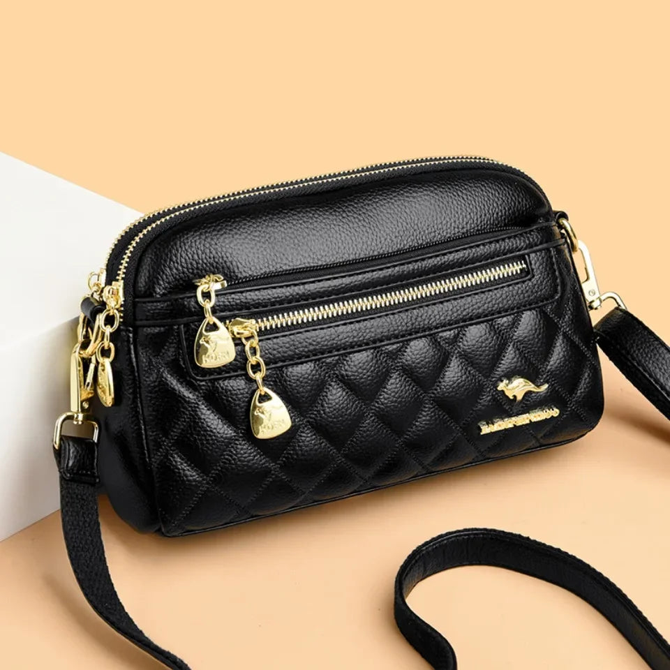 Women Soft Leather Shoulder Bag Simple Designer Solid Color Crossbody Bag Versatile Purses Messenger Commuter Shopper Sac A Main