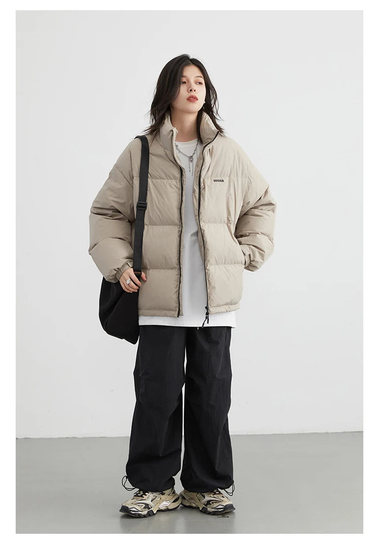 CHIC VEN Women Down Coats Streetwear Solid 90 White Duck Down Stand Collar Female Down Jacket Warm Ladies Overcoat Winter 2024