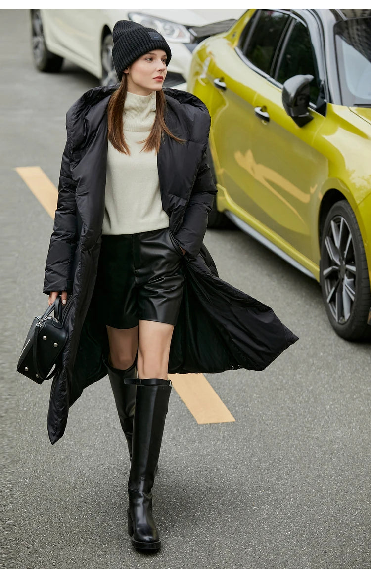 AMII Minimalist 2025 Down Jacket Coat Women Winter Warm Long Bread Puffer Coat Light Thick Quality Fashion Outerwear 12324060