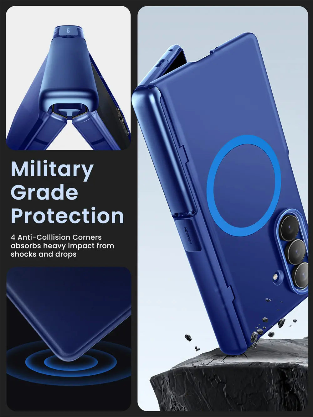 For Samsung Galaxy Z Fold 7 Case I-BLASON Cosmo Full Protective Hinge Protection Magnetic Case with MagSafe Stand & S Pen Holder