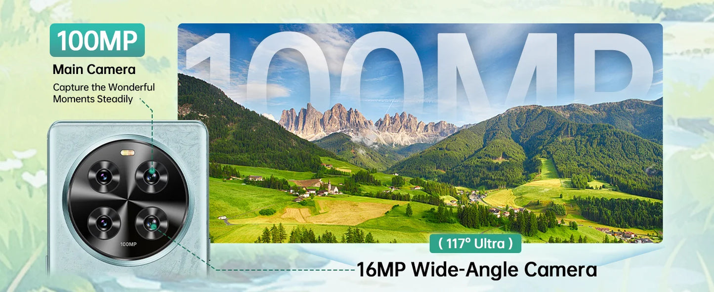 CUBOT HAFURY Meet Unlocked Smartphone-Helio G99,24(12+12)+256GB,6.67"-120Hz,100MP+32MP,Android13,5100mAh/33W,Dual SIM 4G/NFC/GPS