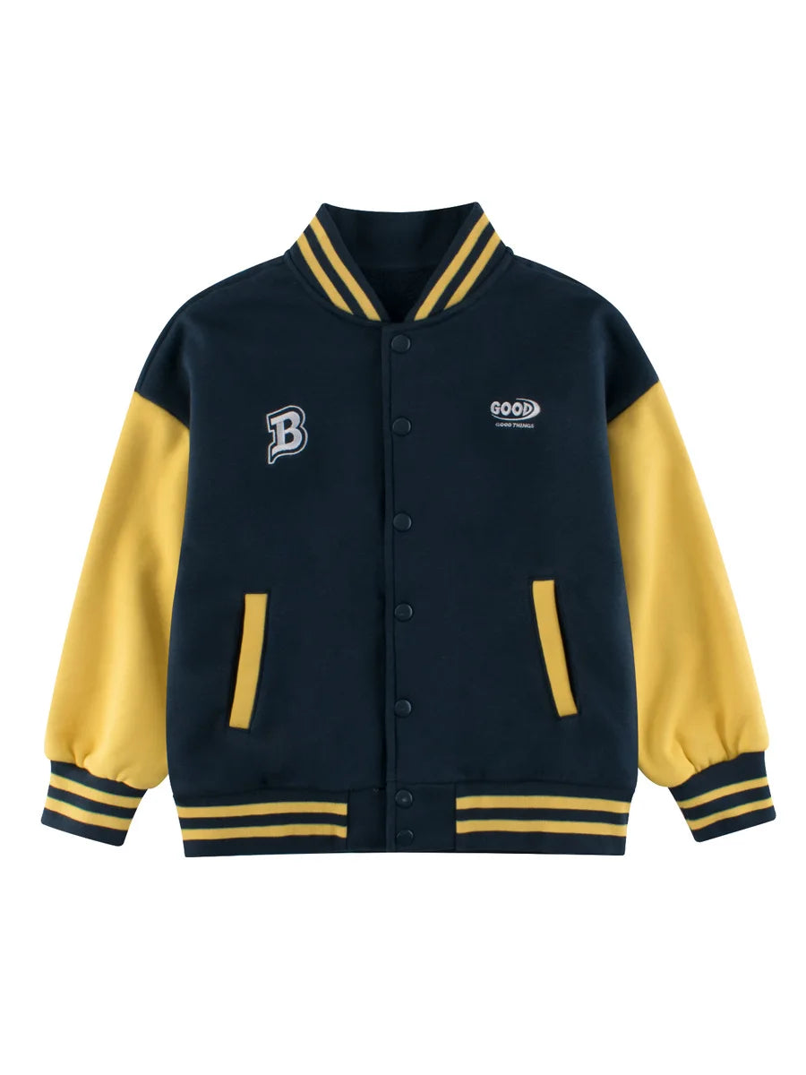 2024 Autumn Winter High Qualify Jacket for Boys Girls Fleece Cotton Zipper Casual Cartoon Baseball Capsule Coat Outerwear