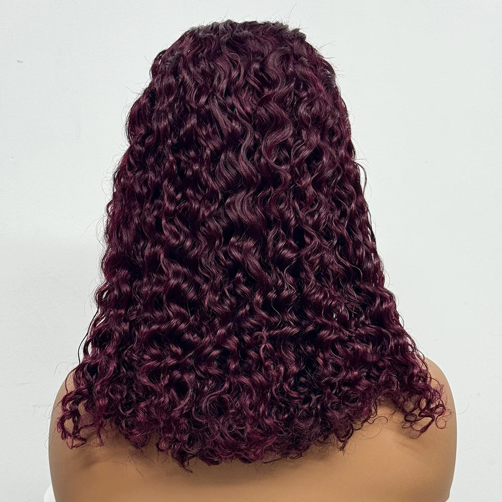 Jerry Curly Double Drawn Wigs 280% Density 13x4 Transparent Lace Frontal Human Hair Pixie Curly Human Hair Wig for Black Women