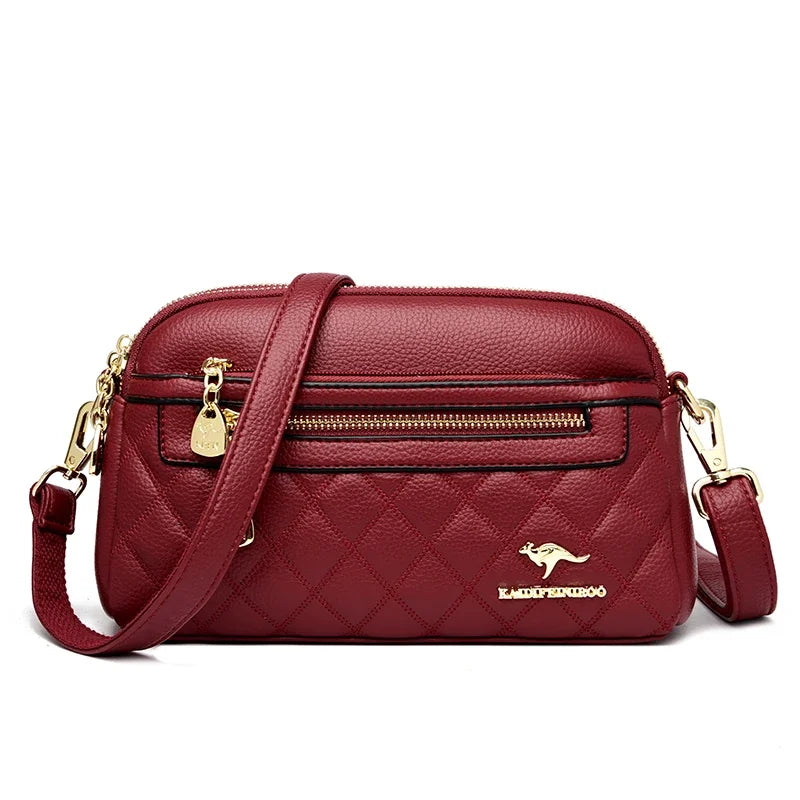 Women Soft Leather Shoulder Bag Simple Designer Solid Color Crossbody Bag Versatile Purses Messenger Commuter Shopper Sac A Main