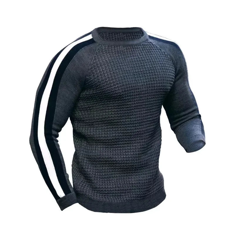 Fashionable Mens Casual Knitted Sweater Long Sleeved Round Neck Mens Sweater Knitted Pullover Men's Clothing