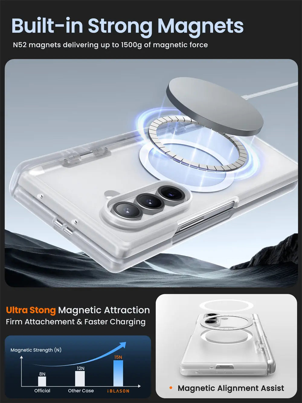 For Samsung Galaxy Z Fold 7 Case I-BLASON Cosmo Full Protective Hinge Protection Magnetic Case with MagSafe Stand & S Pen Holder