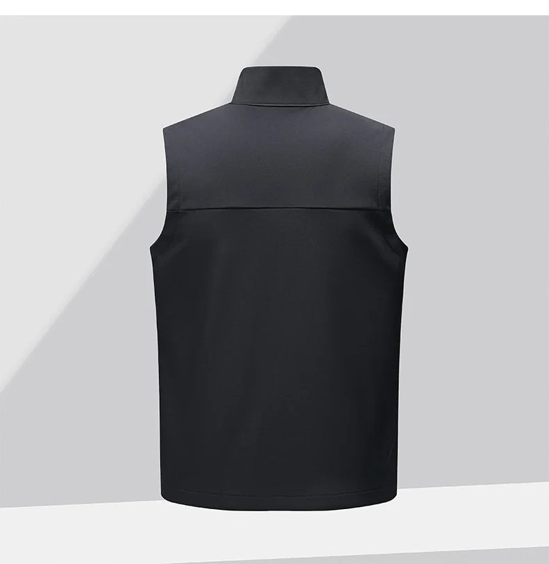 Soft shell thick vest men's autumn and winter work clothes plush jacket waterproof sleeveless windproof running sports vest