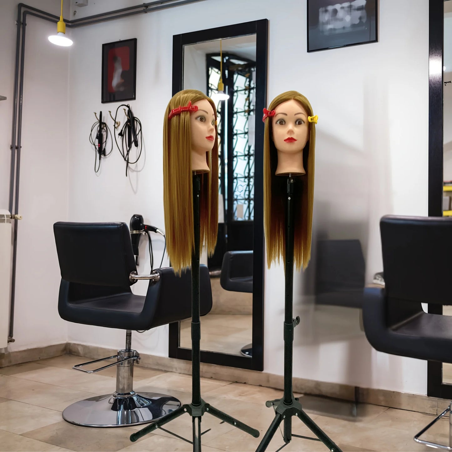 26Inch Long Hair Styling Cosmetology Mannequin Head  Hair Mannequin Head Practice Kit for Braiding Training and Practice