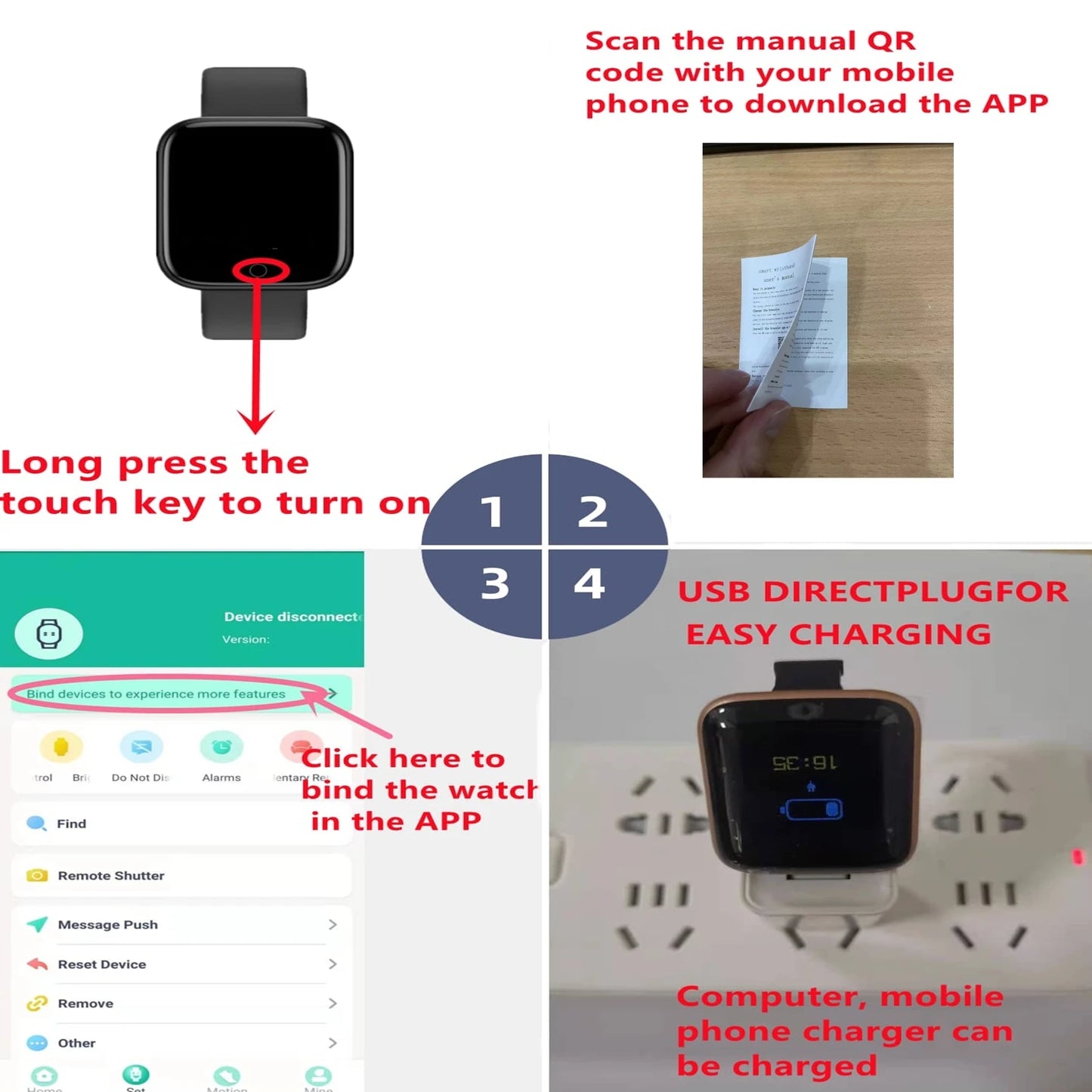 2024 New For Multifunction Smart Watch Kid Men Woman Message Remind Music Control Sport Step Calories 116 Smartwatch Alarm Clock