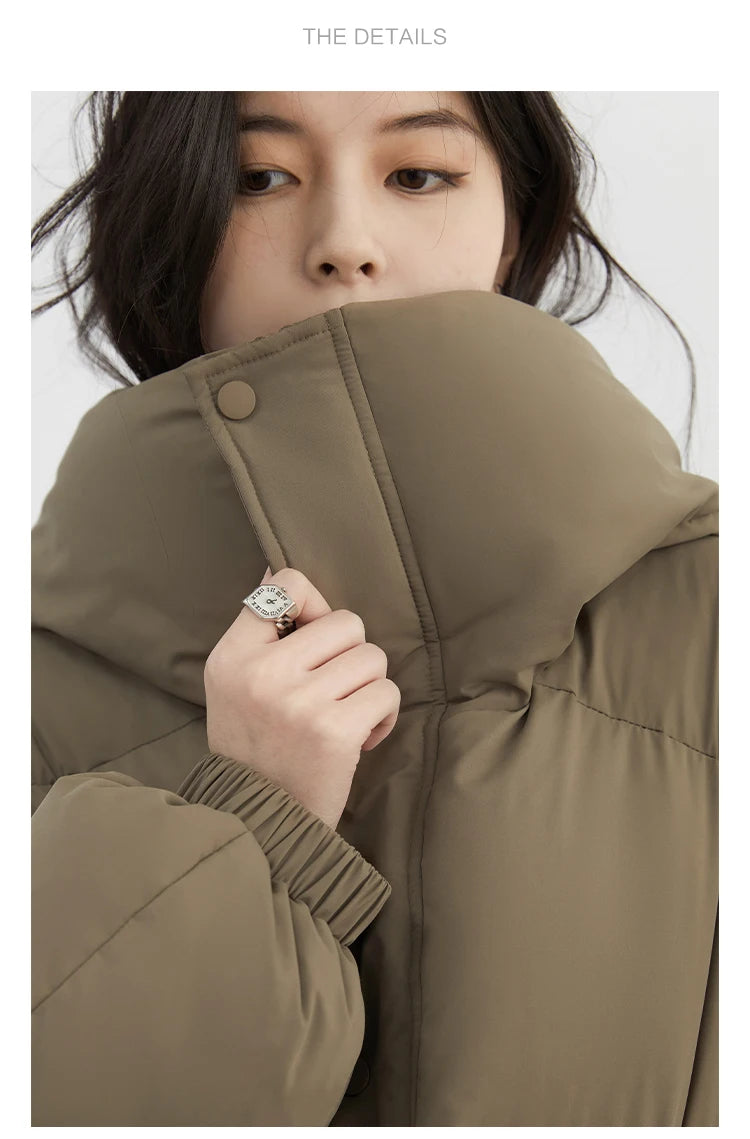 CHIC VEN Women Down Coats New Loose Hooded 90 White Duck Down Down Jacket Female Warm Bread Jacket Autumn Winter 2024