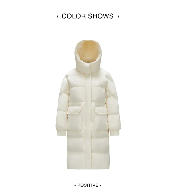 Semir Down Coat Women Long Three-proof Windproof Warm 2025 Winter New Loose Hooded Versatile Jacket